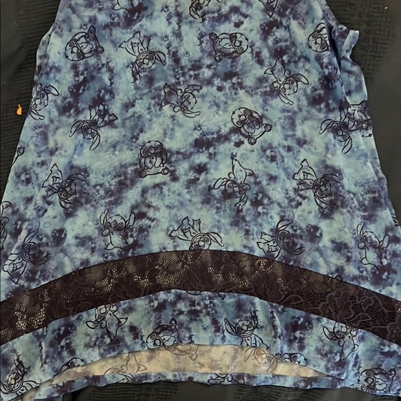 Disney Lilo & Stitch Blue Sleeveless Tank Top with Lace. - Picture 7 of 8